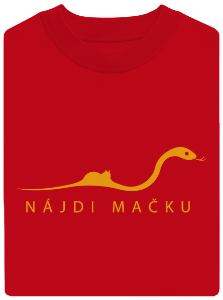 Nájdi mačku unisex mikina bez kapucne Red
