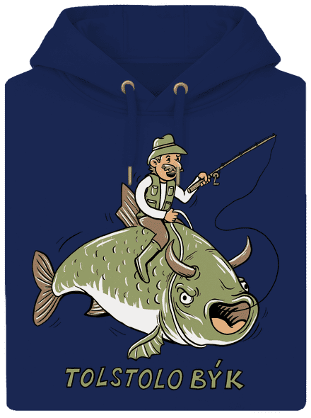 Tolstolobýk unisex mikina premium Navy