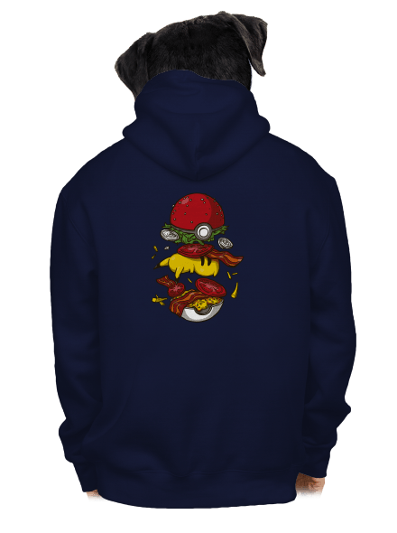 Pokémon burger pánska mikina na zips Navy