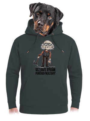 Neklidný bez kafe unisex mikina premium Charcoal