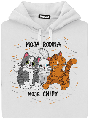 Moja rodina dámska mikina klokanka White