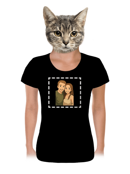 Ghibli efekt z vlastnej fotky dámske tričko Black