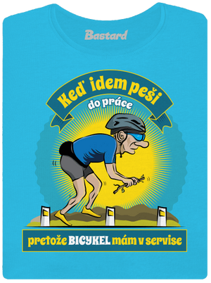 Závislosť na bicykli dámske tričko s lemom Blue Atol