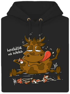 Hovädzie na hubách unisex mikina premium Dark Black