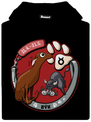 Psí horoskop: Býk detská mikina klokanka Black