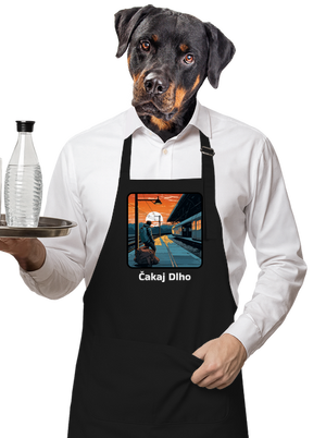 Čakaj dlho zástera Black