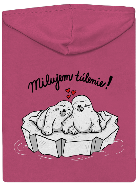 Milujem túlenie dámska mikina na zips Magenta