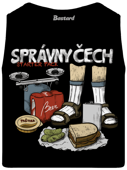 Správny Čech pánske tielko Black