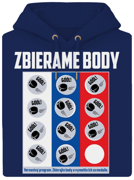 Zbierame body - hokej unisex mikina premium Navy