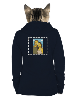 Simpsonovi z vlastnej fotky dámska mikina na zips Navy Mal