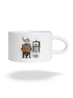 TV News hrnček makronka White