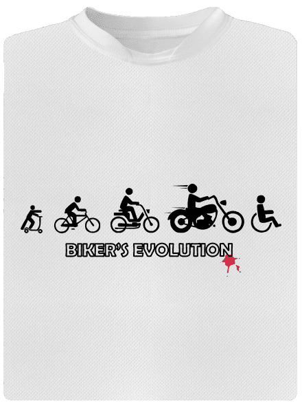 Biker’s Evolution pánske športové tričko White