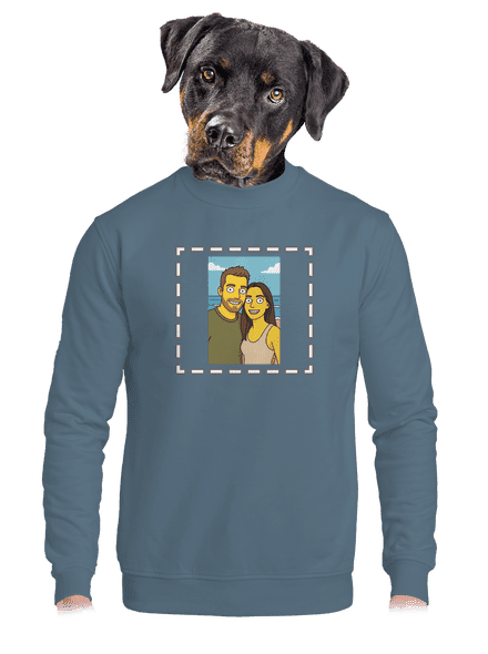 Simpsonovi z vlastnej fotky unisex mikina bez kapucne Nordic Blue
