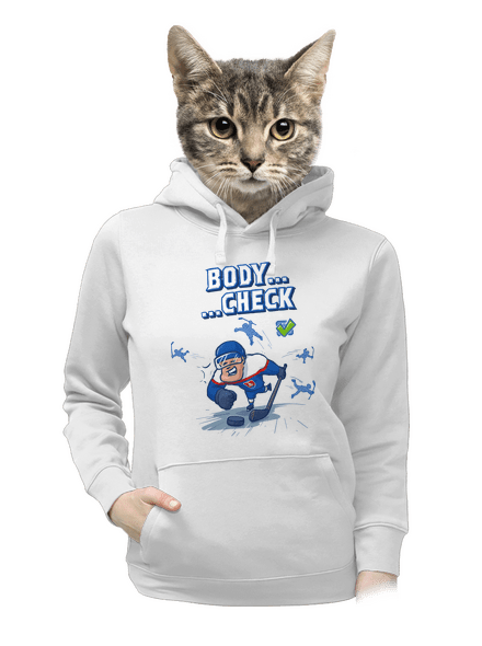 Body check dámska mikina klokanka White