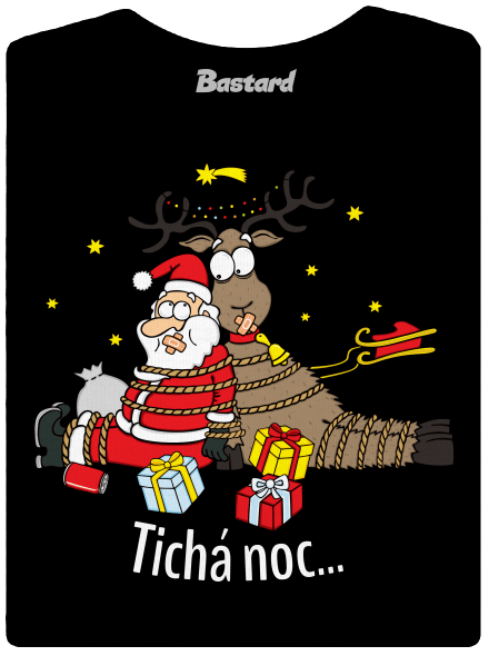 Tichá noc dámske tričko s lemom Black