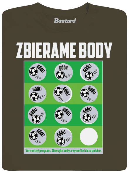 Zbierame body - futbal pánske dlhý rukáv Urban Khaki