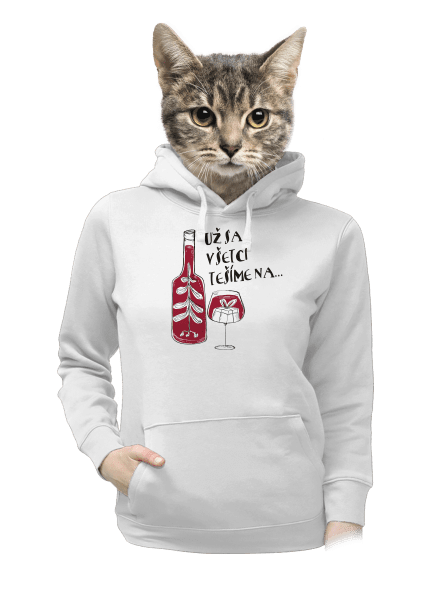 Vianoce vo víne dámska mikina klokanka White