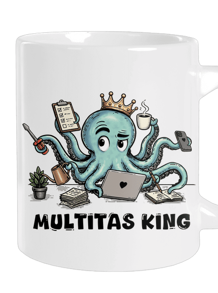Multitas king veľký hrnček White