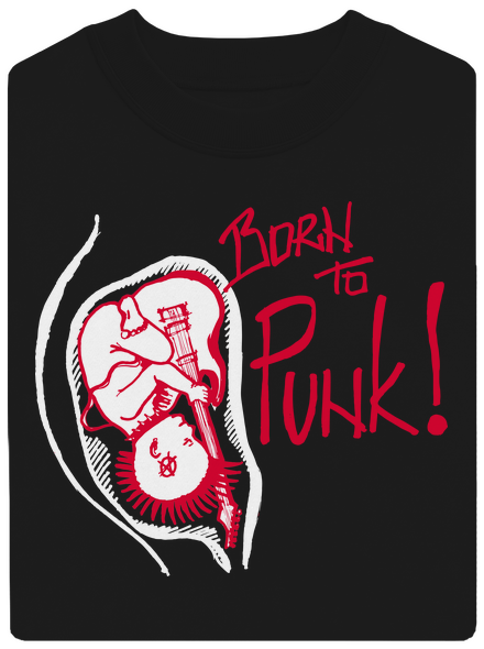 Born to punk unisex mikina bez kapucne Black