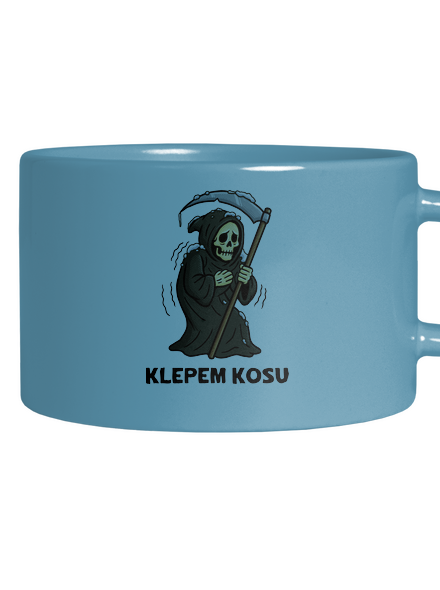 Klepem kosu hrnček makronka Blue Macaron