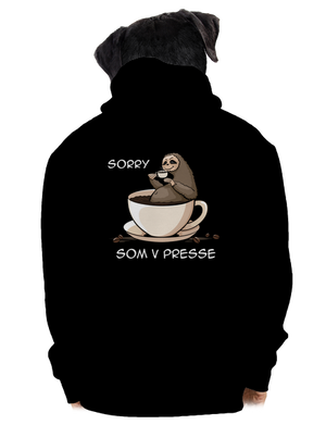 V presse pánska mikina na zips Black