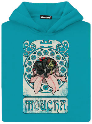 Mucha detská mikina klokanka Hawaiian Blue