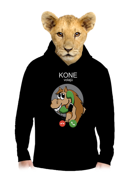 Kone volajú detská mikina klokanka Black
