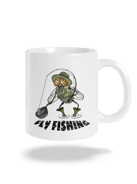 Fly fishing klasický hrnček White