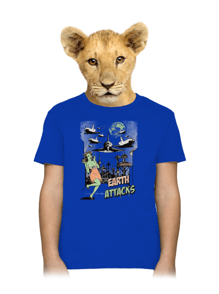Zem útočí detské tričko Royal Blue