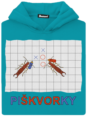 Škvorí piškvorky detská mikina klokanka Hawaiian Blue