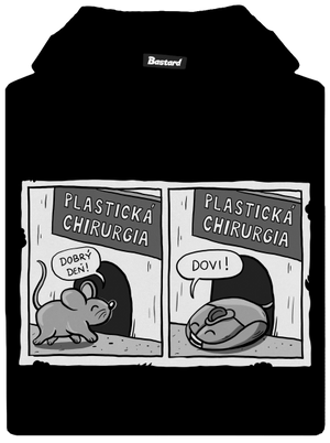 Myš na plastike detská mikina klokanka Black