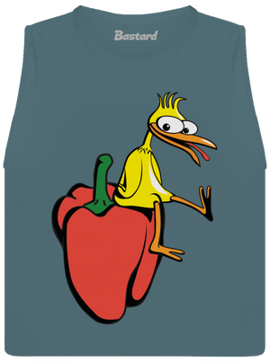 Kura na paprike dámske tielko voľné Heather Deep Teal