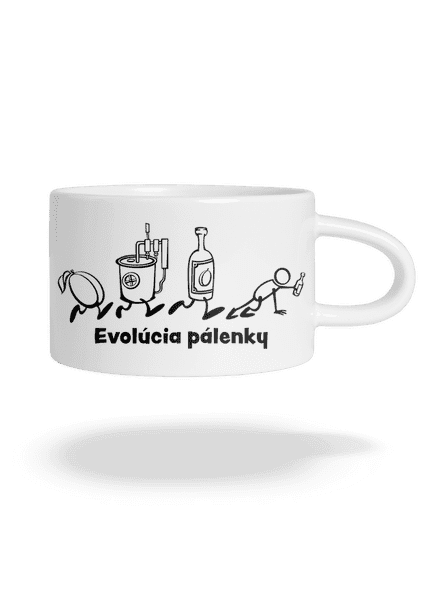 Evolúcia pálenky hrnček makronka White