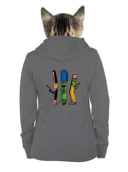 Písací gang dámska mikina na zips Steel Gray