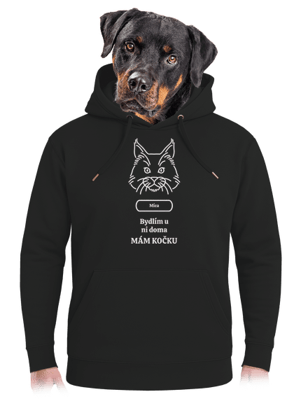 Nemôžem, mám mačku unisex mikina premium Dark Black