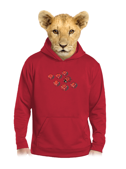 Mimikry detská mikina klokanka Fire Red