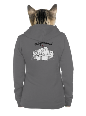 Milujem túlenie dámska mikina na zips Steel Gray