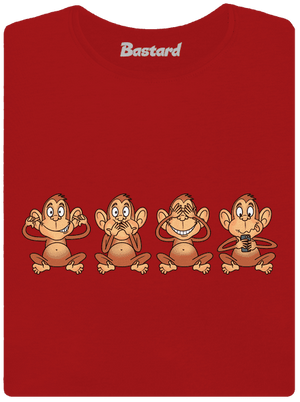 Opička s mobilom dámske tričko Red Mal