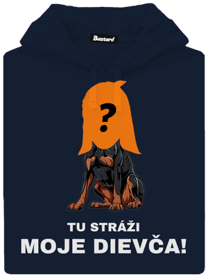 Tu strážim ja pánska mikina klokanka Navy