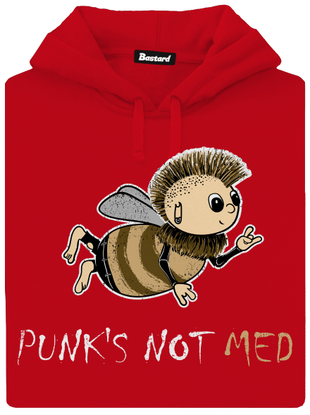 Punks Not Med pánska mikina klokanka Red