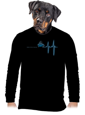 Coffee help pánske dlhý rukáv Black