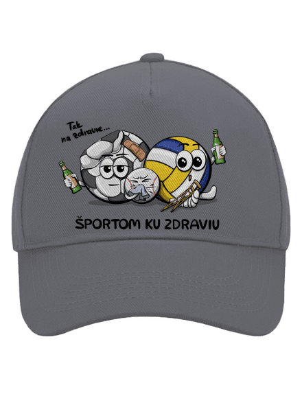 Športom ku zdraviu šiltovka baseballka Graphite grey