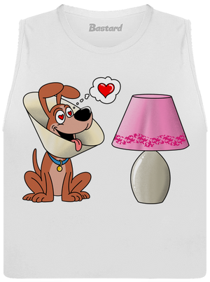 Zamilovaný pes dámske tielko voľné White