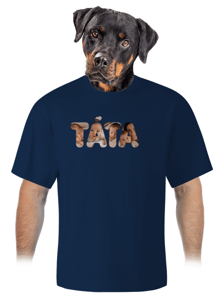 Nápis ocko z vlastných fotiek unisex tričko oversized Midnight Blue