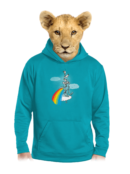 Ako vzniká dúha detská mikina klokanka Hawaiian Blue