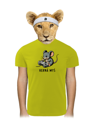 Herná myš detské športové tričko Neon Yellow