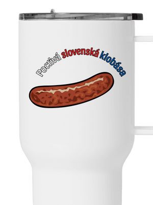 Poctivá buchta a klobása termohrnček White