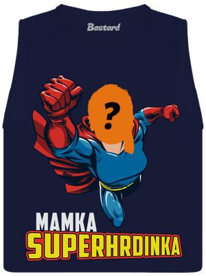 Mamka superhrdinka dámske tielko voľné Navy