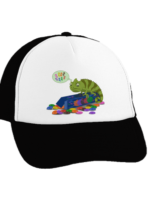 Zmätený chameleón šiltovka truckerka Black cap