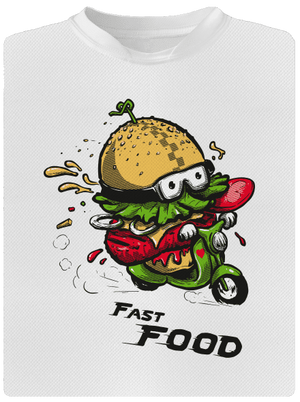 Fast Food pánske športové tričko White